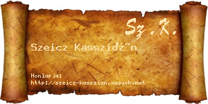 Szeicz Kasszián névjegykártya